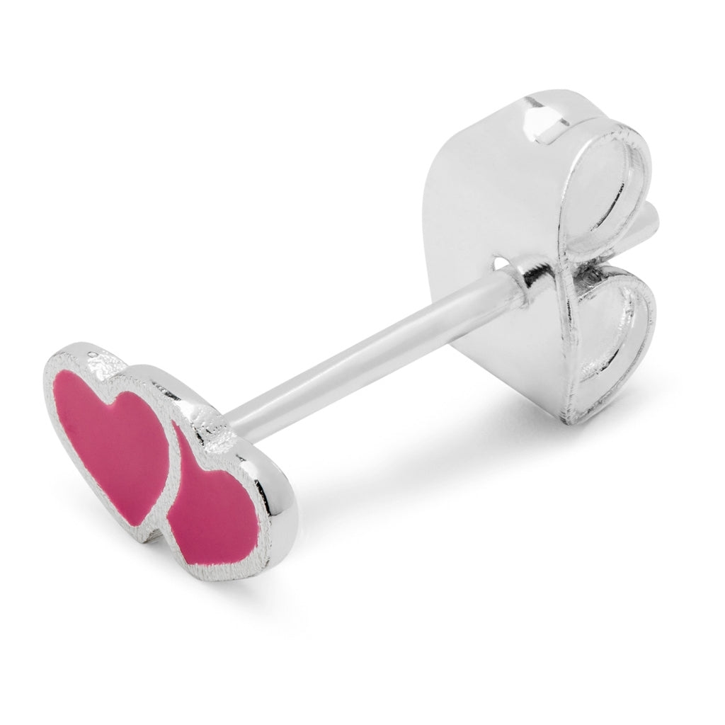 LULU Copenhagen 2Hearts Ohrring 1 stück versilbert Ear stud, 1 pcs Plum