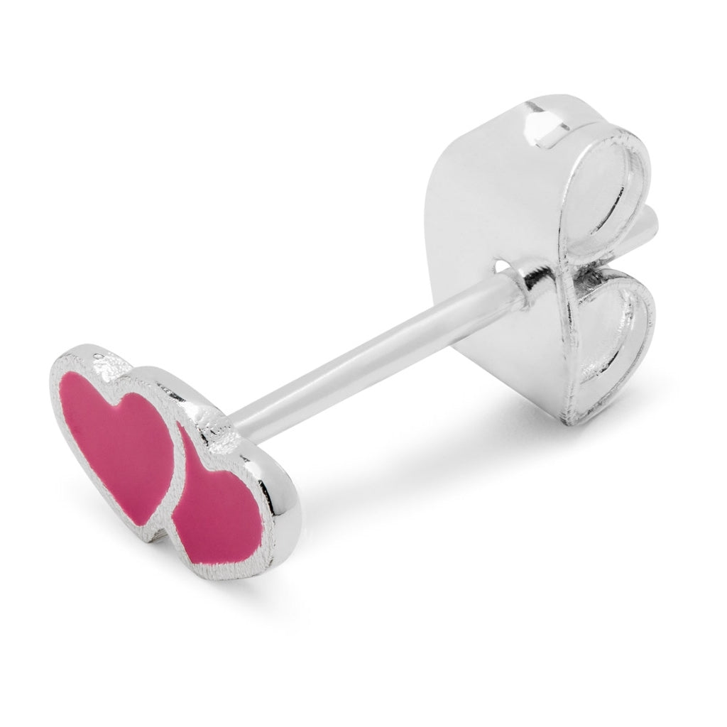 LULU Copenhagen 2Hearts Ohrring 1 stück versilbert Ear stud, 1 pcs Plum