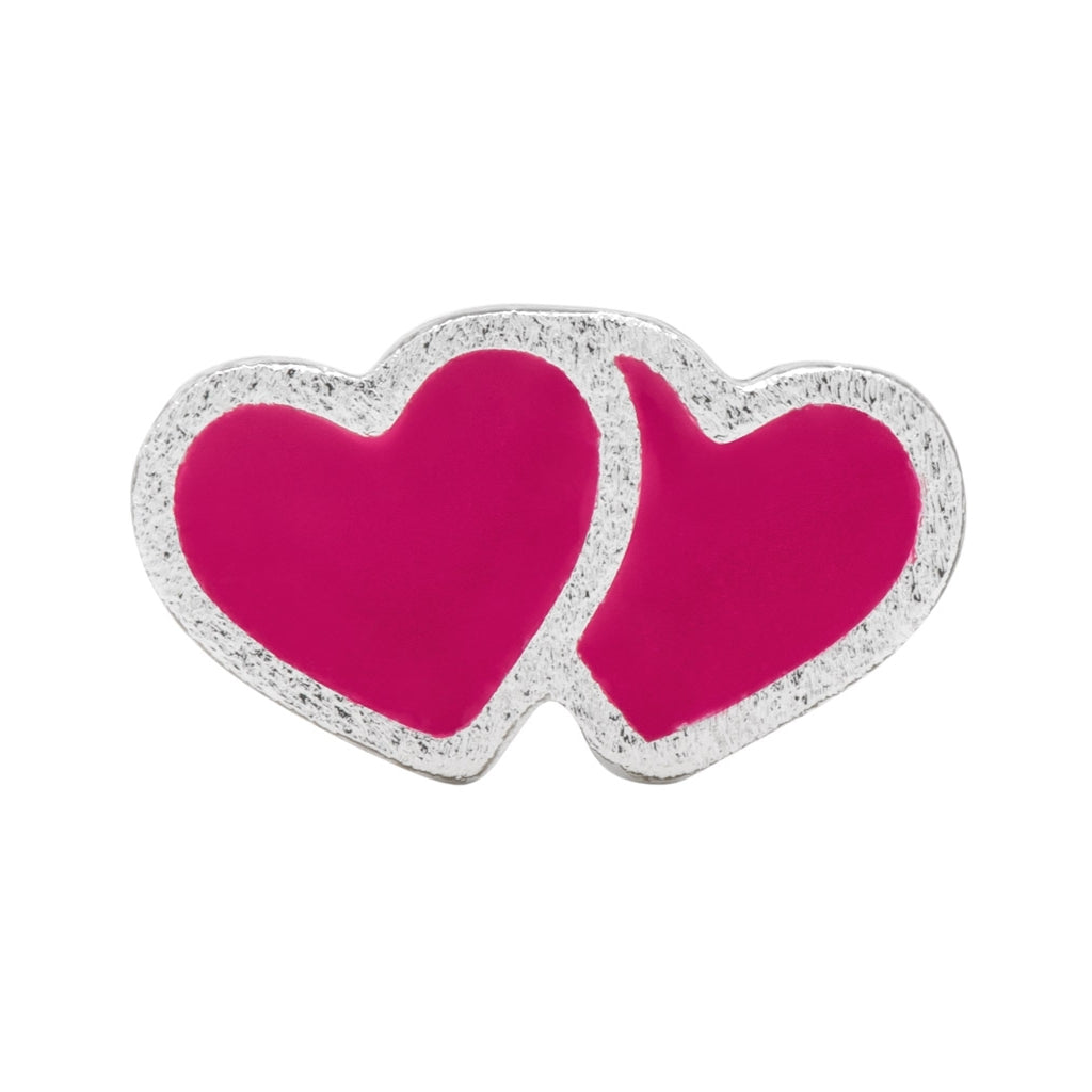 LULU Copenhagen 2Hearts Ohrring 1 stück versilbert Ear stud, 1 pcs Plum