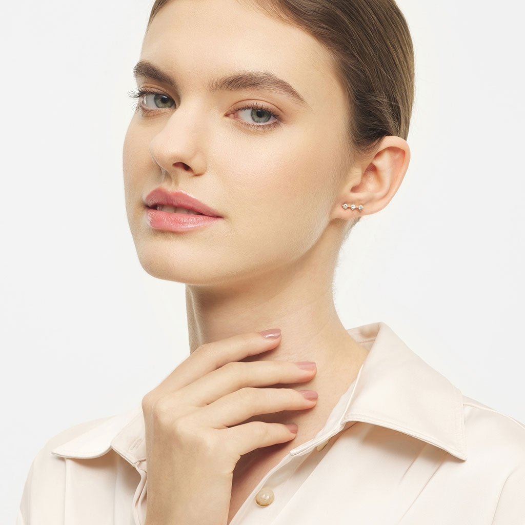 LULU Copenhagen 3 Crystals 1 stück Ear stud, 1 pcs Silk