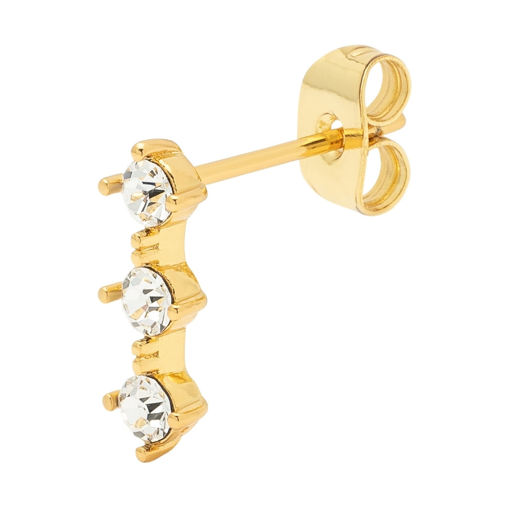 LULU Copenhagen 3 Crystals 1 stück Ear stud, 1 pcs Silk