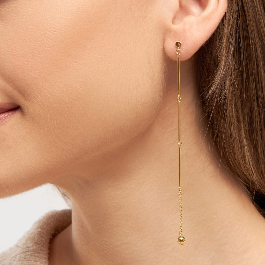 LULU Copenhagen 3 Long Pins Ohrring 1 stück Ear stud, 1 pcs Vergoldet