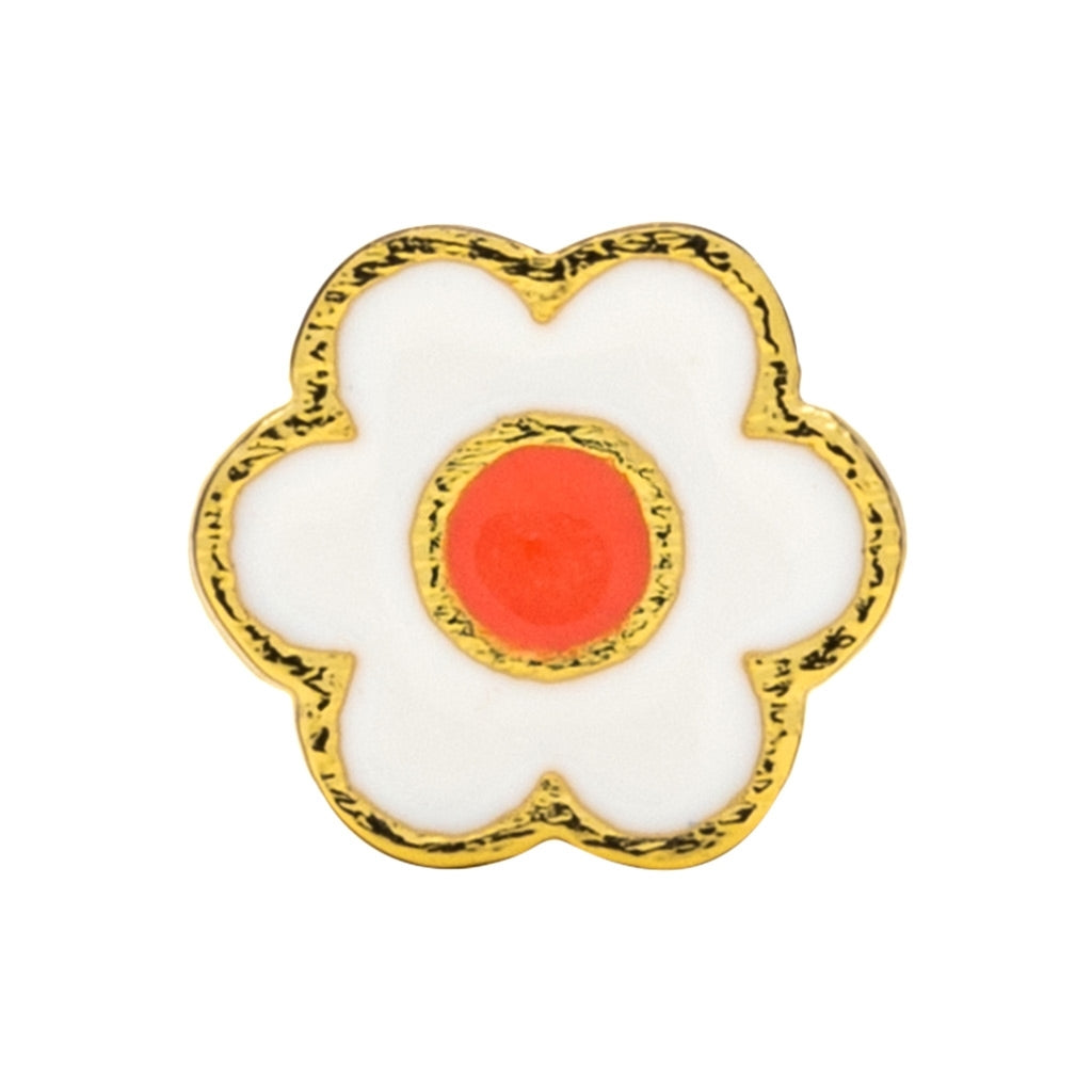 LULU Copenhagen Anemone Ohrring 1 stück vergoldet Ear stud, 1 pcs Orange/Coral - White