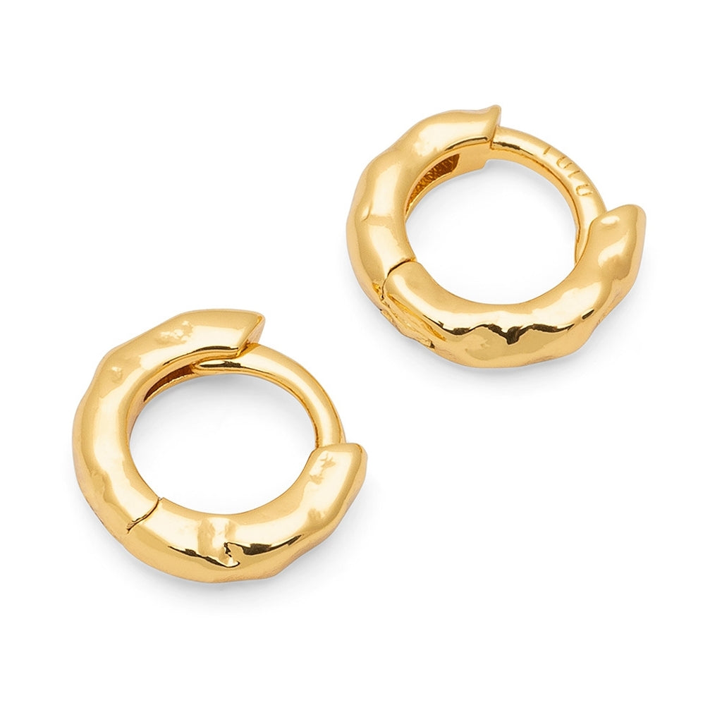 LULU Copenhagen Basic Rough Hoops paar Hoops Vergoldet