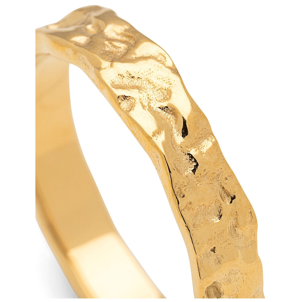 LULU Copenhagen Basic Rough Ring Rings Vergoldet
