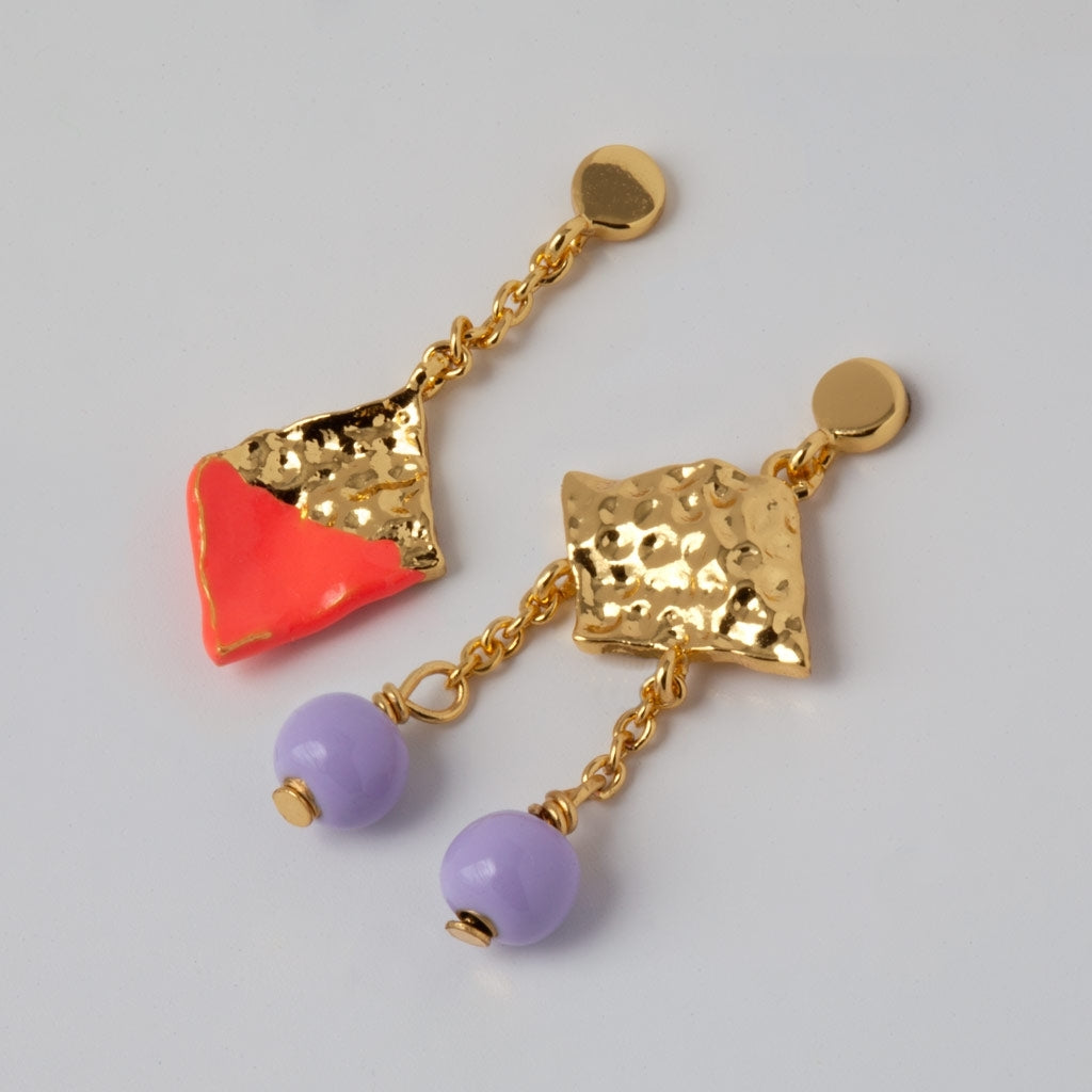 LULU Copenhagen Boheme Dipped Ohrring 1 stück Ear stud, 1 pcs Orange/Coral