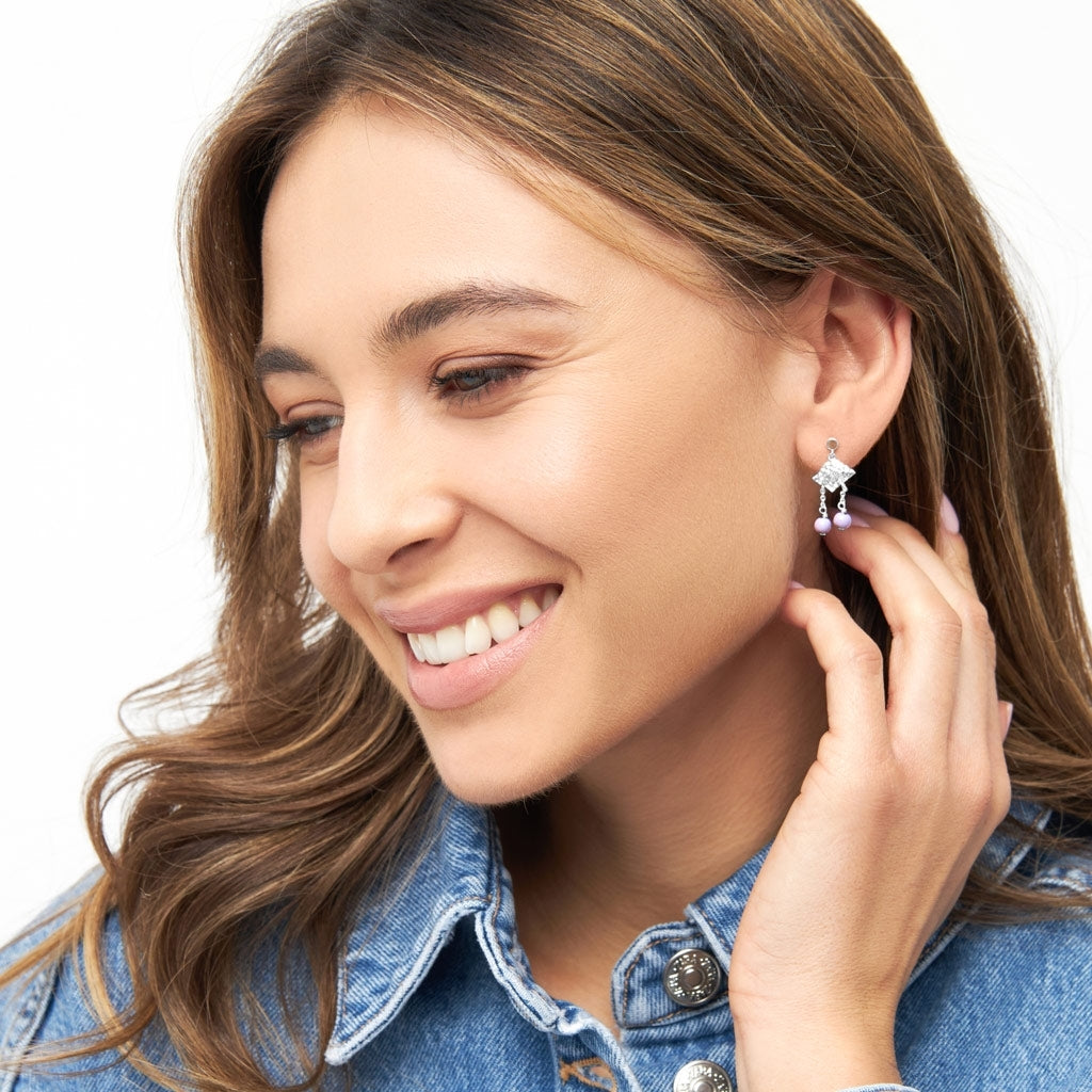 LULU Copenhagen Boheme Purple Ohrring 1 stück versilbert Ear stud, 1 pcs Lila