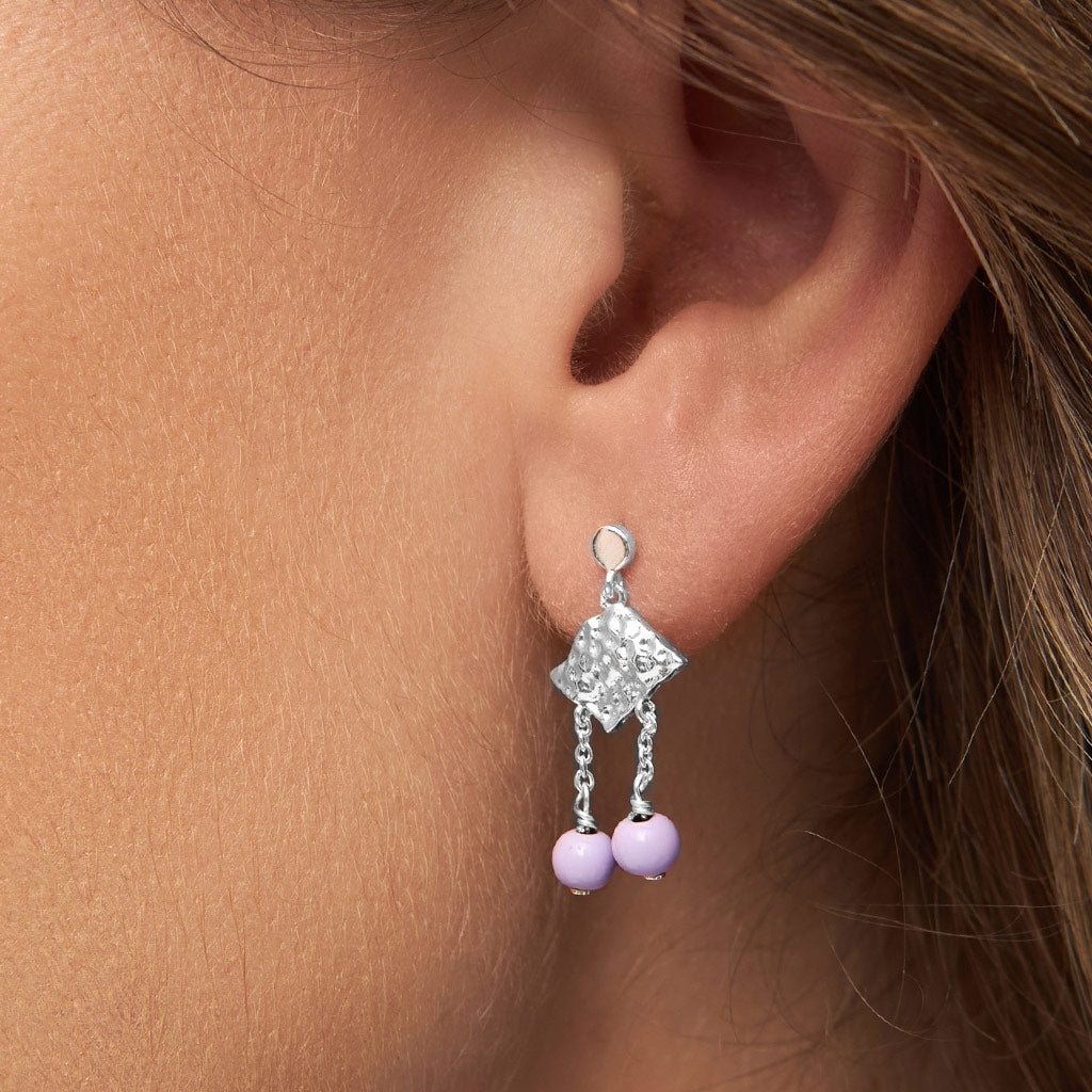 LULU Copenhagen Boheme Purple Ohrring 1 stück versilbert Ear stud, 1 pcs Lila