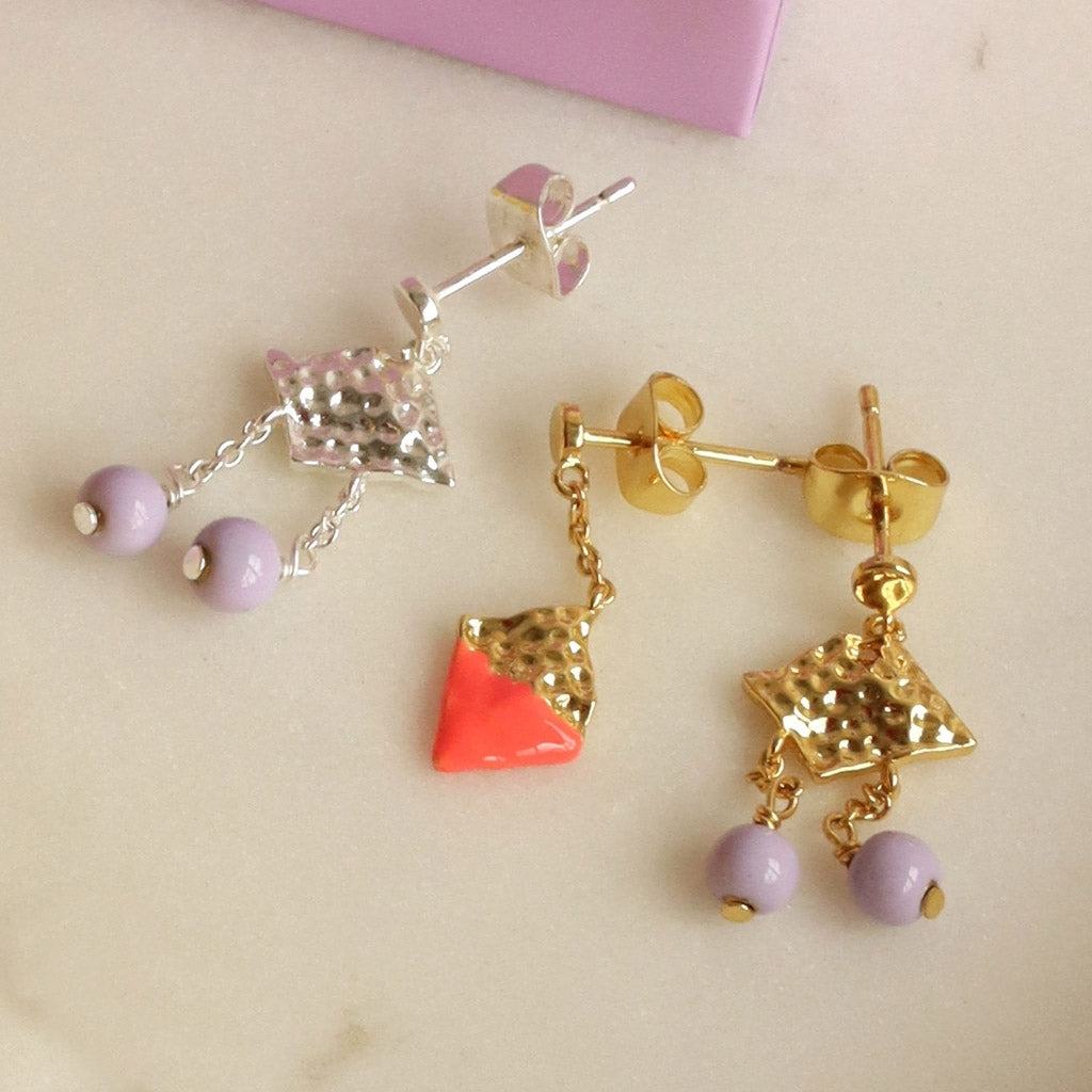 LULU Copenhagen Boheme Purple Ohrring 1 stück versilbert Ear stud, 1 pcs Lila