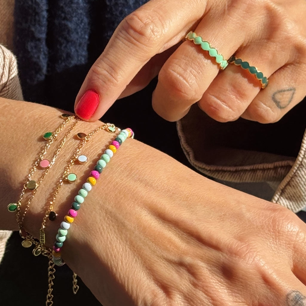 LULU Copenhagen Boho Armband Bracelets Skyride Blue/Seasalt Green