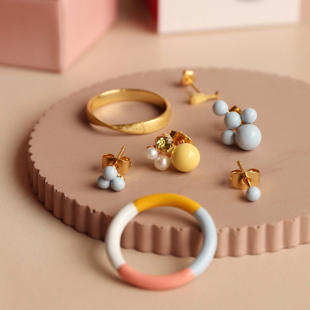 LULU Copenhagen Bouquet Cloud Ohrring 1 stück Ear stud, 1 pcs Skyride Blue