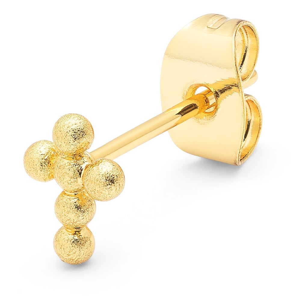 LULU Copenhagen Bouquet Cross 1 stück Ear stud, 1 pcs Vergoldet