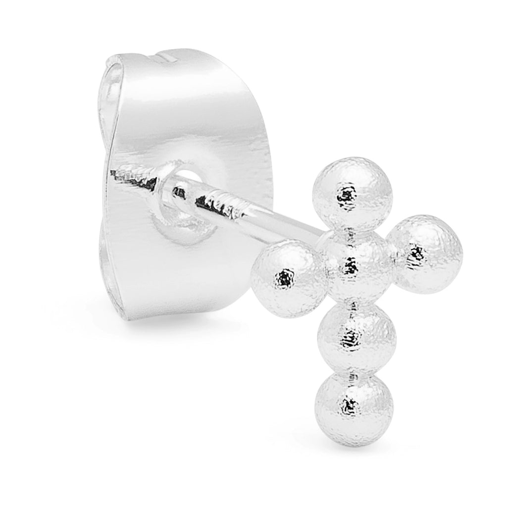 LULU Copenhagen Bouquet Cross 1 stück Ear stud, 1 pcs Silver Plated
