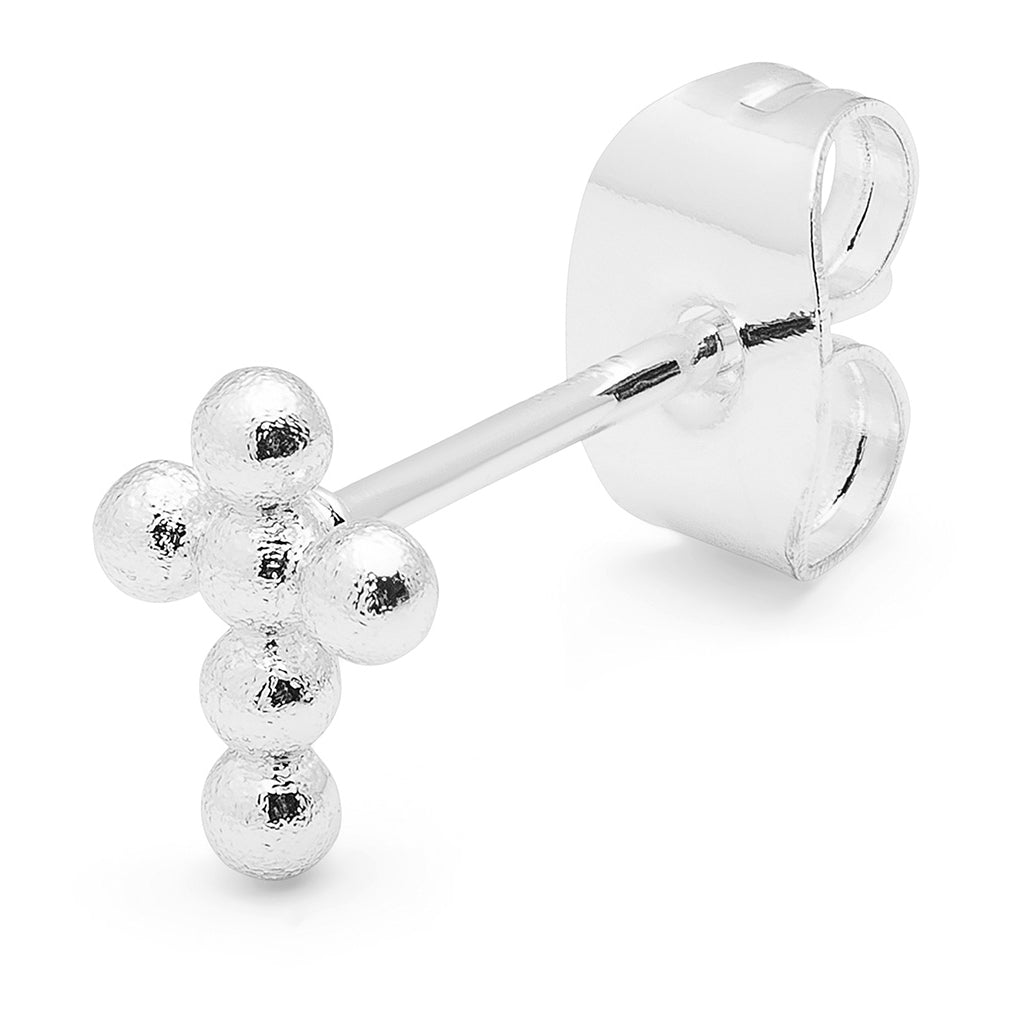 LULU Copenhagen Bouquet Cross 1 stück Ear stud, 1 pcs Silver Plated