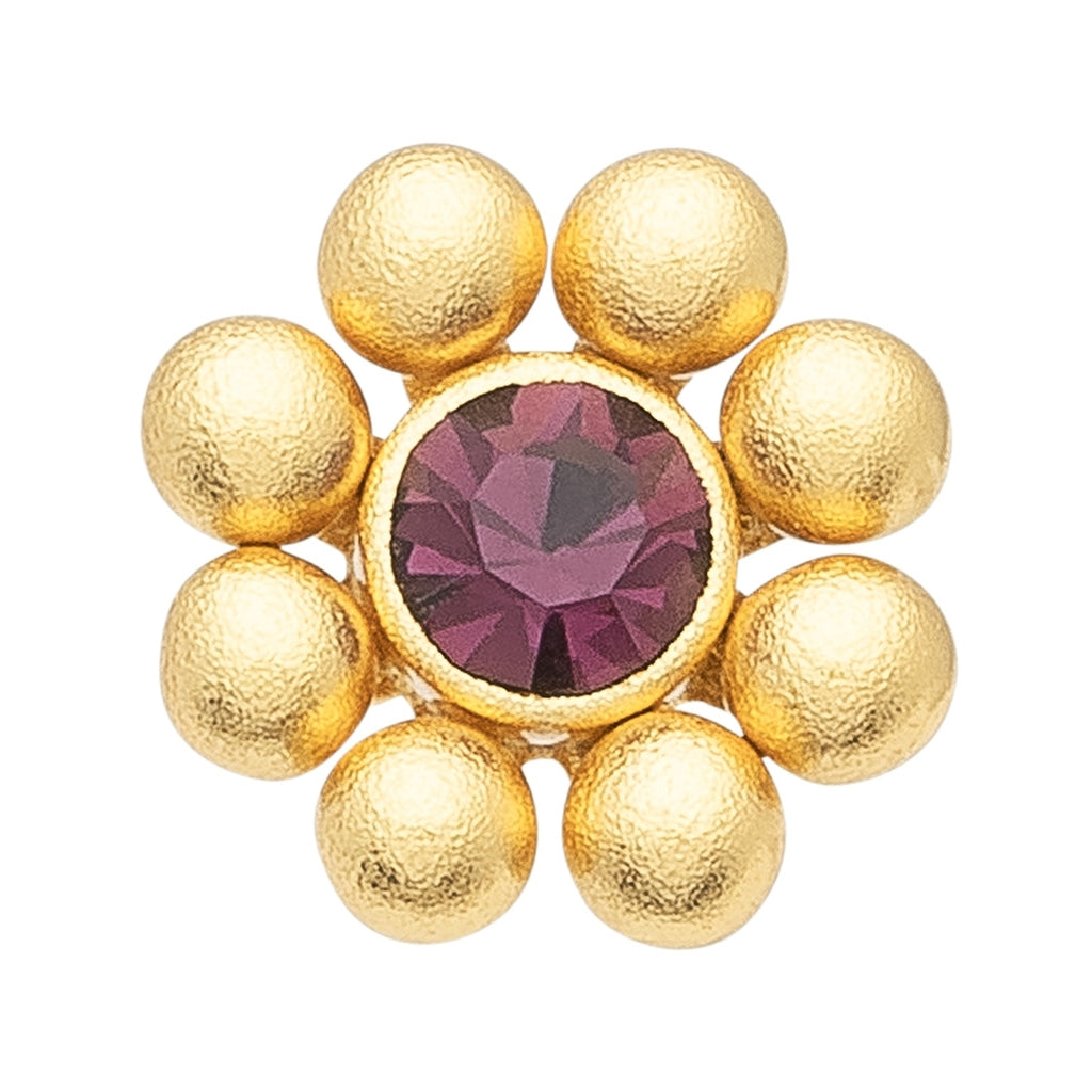 LULU Copenhagen Bouquet Crystal Flower 1 stück - Vergoldetes Ear stud, 1 pcs Amethyst