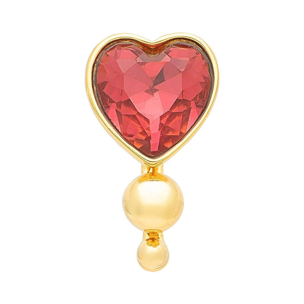 LULU Copenhagen Bouquet Crystal Heart Ohrring 1 stück Ear stud, 1 pcs Vergoldet