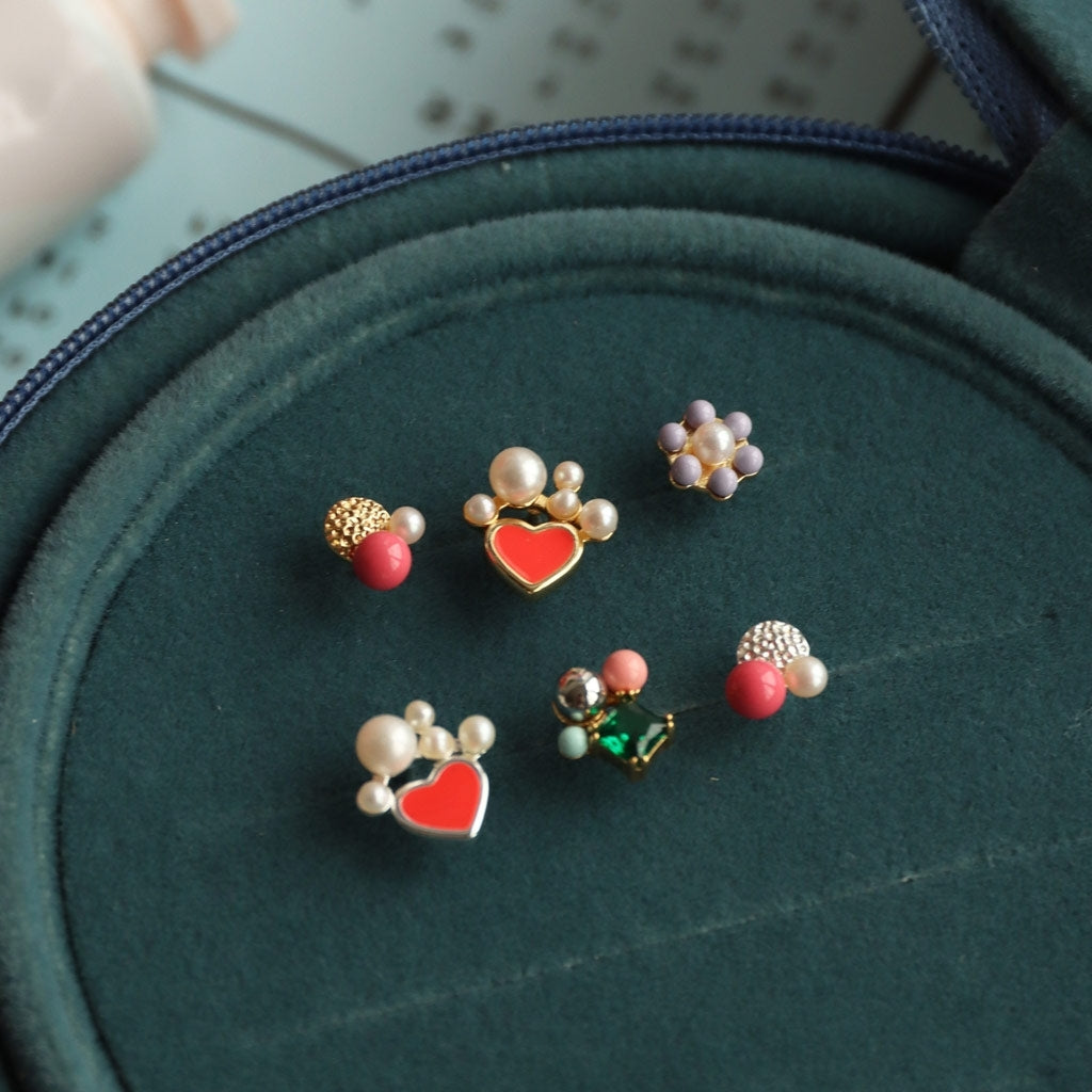 LULU Copenhagen Bouquet Green Bling Ohrring 1 stück Ear stud, 1 pcs Vergoldet