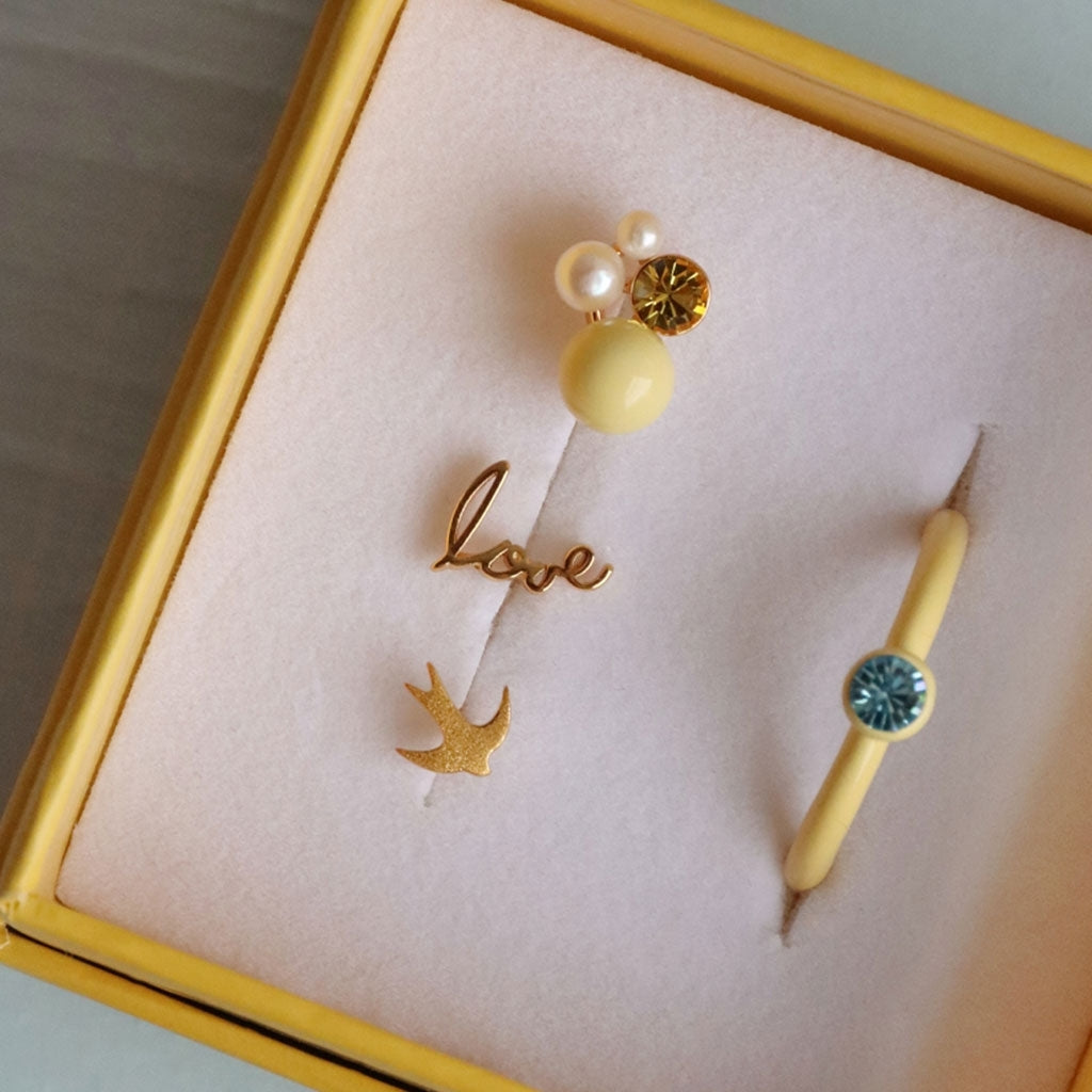 LULU Copenhagen Bouquet Lemon Ohrring 1 stück Ear stud, 1 pcs Vergoldet