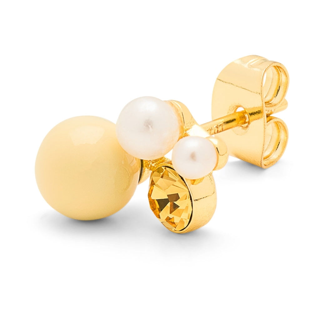 LULU Copenhagen Bouquet Lemon Ohrring 1 stück Ear stud, 1 pcs Vergoldet