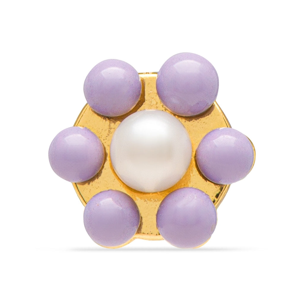 LULU Copenhagen Bouquet Purple Flower Ohrring 1 stück Ear stud, 1 pcs Vergoldet