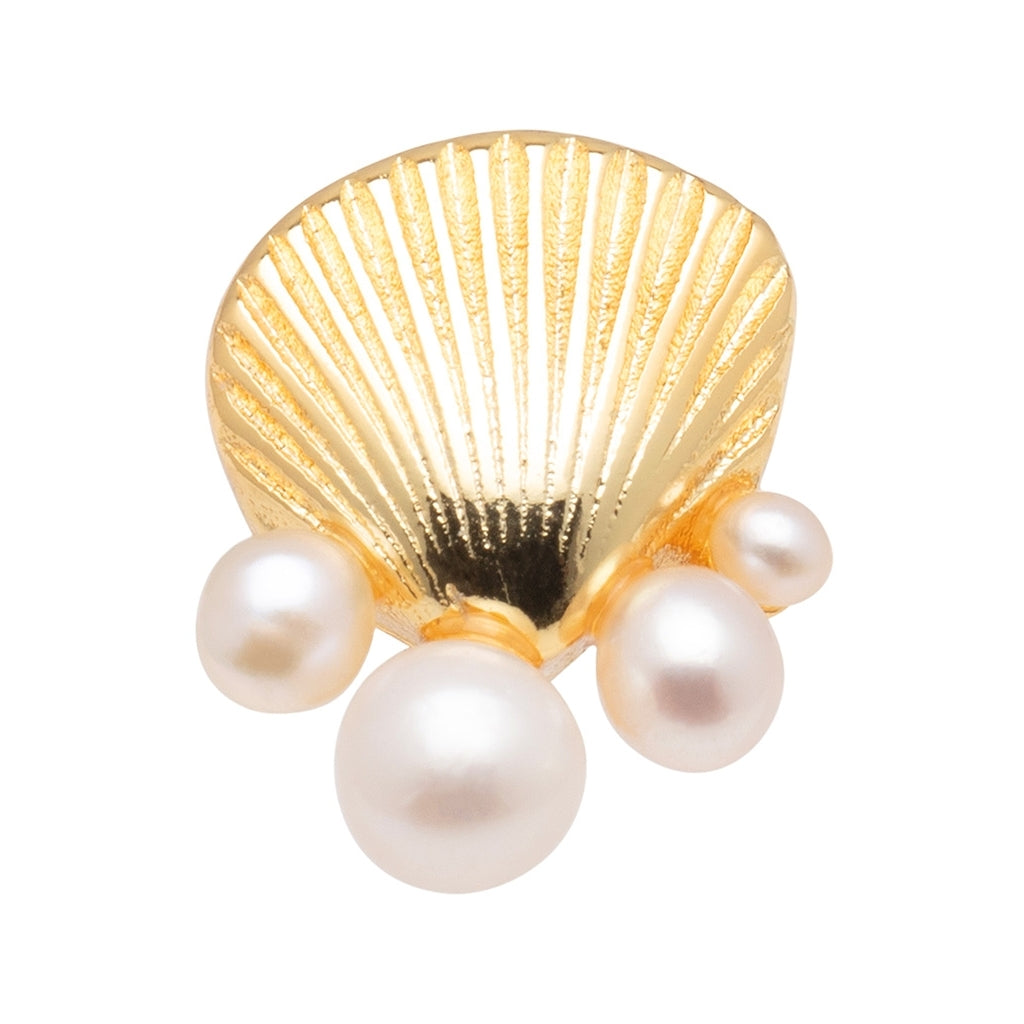 LULU Copenhagen Bouquet Shell & Pearls Ohrring 1 stück Ear stud, 1 pcs Vergoldet