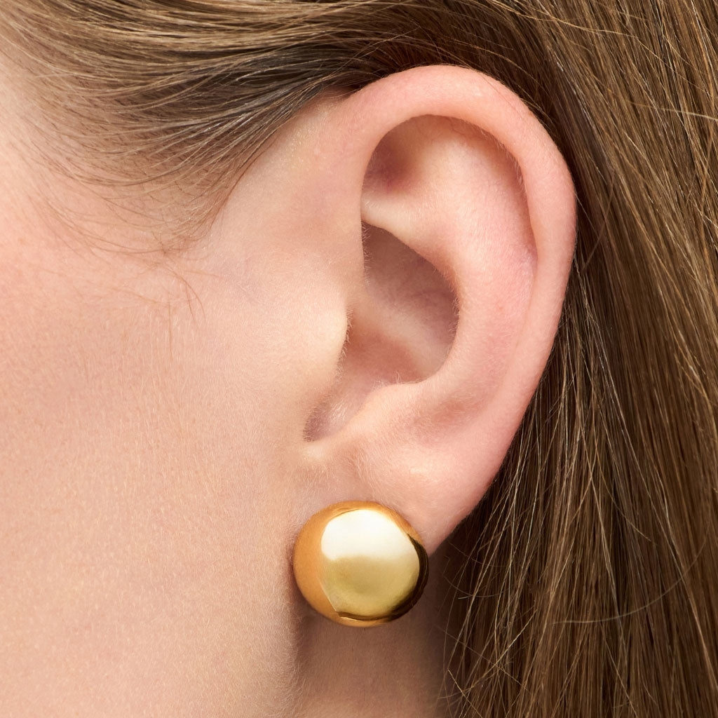 LULU Copenhagen Bubble Round Ohrring 1 Stück - vergoldet Ear stud, 1 pcs Vergoldet