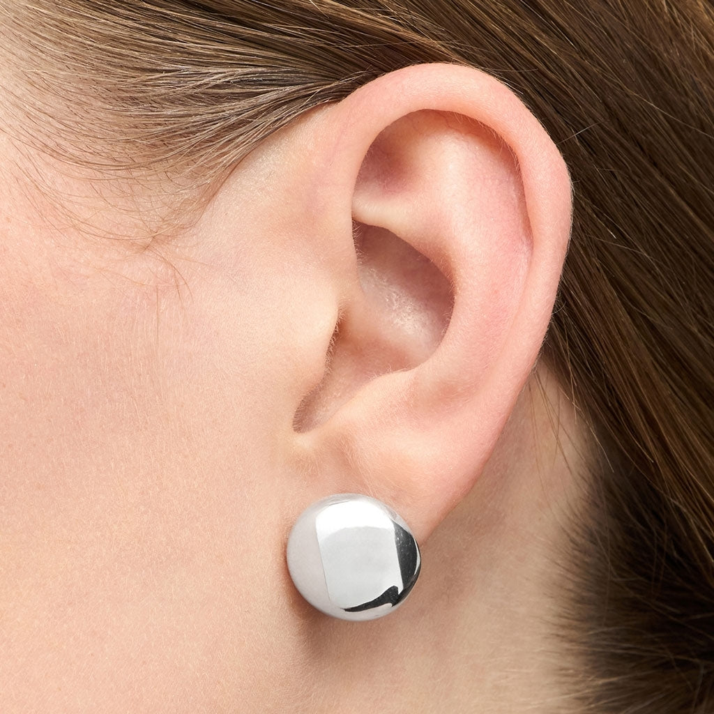 LULU Copenhagen Bubble Round Ohrring 1 Stück - versilbert Ear stud, 1 pcs Silver Plated