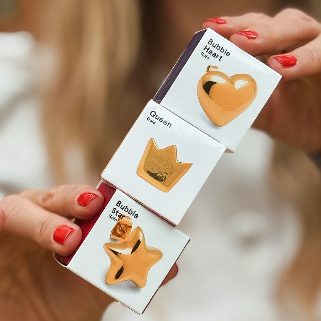 LULU Copenhagen Bubble Star Ohrring 1 Stück - vergoldet Ear stud, 1 pcs Vergoldet