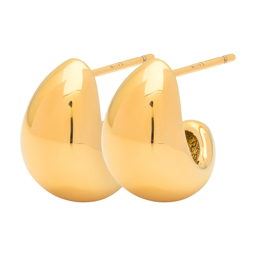 LULU Copenhagen Chunky Drop Hoops paar - vergoldet Hoops Vergoldet