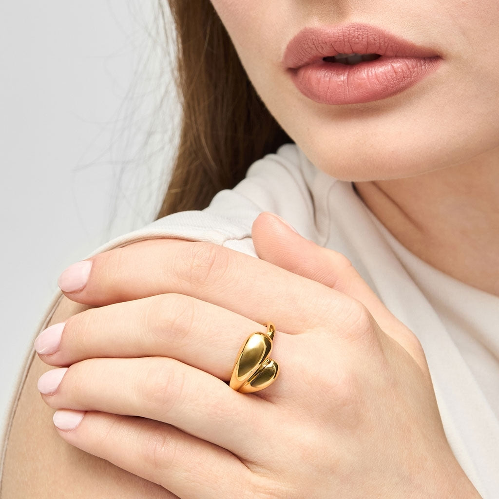 LULU Copenhagen Chunky Soft Drops Ring - vergoldet Rings Vergoldet