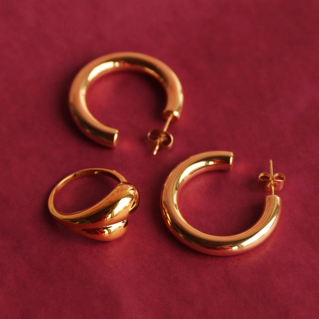 LULU Copenhagen Chunky Soft Drops Ring - vergoldet Rings Vergoldet