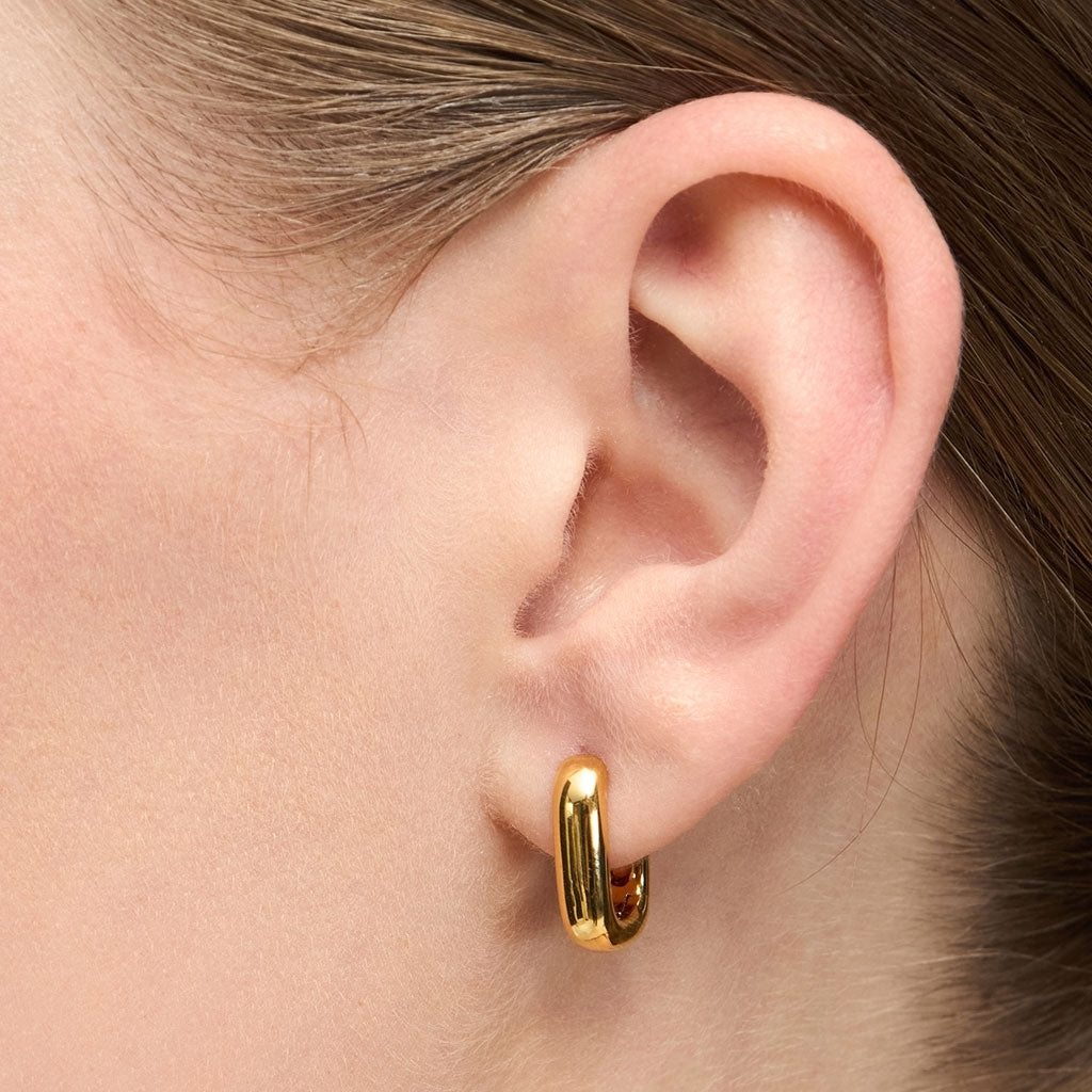 LULU Copenhagen Chunky Square Hoops paar - vergoldet Hoops Vergoldet