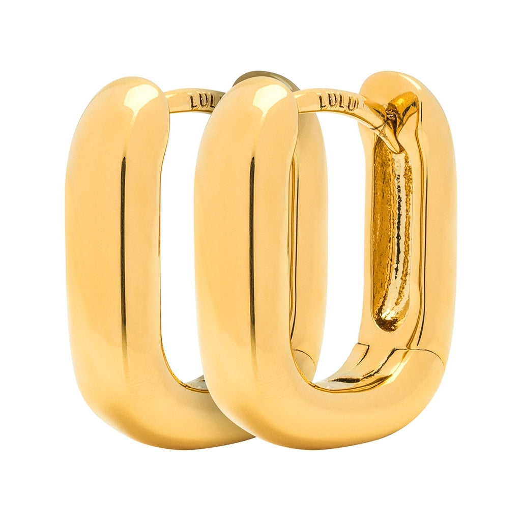 LULU Copenhagen Chunky Square Hoops paar - vergoldet Hoops Vergoldet