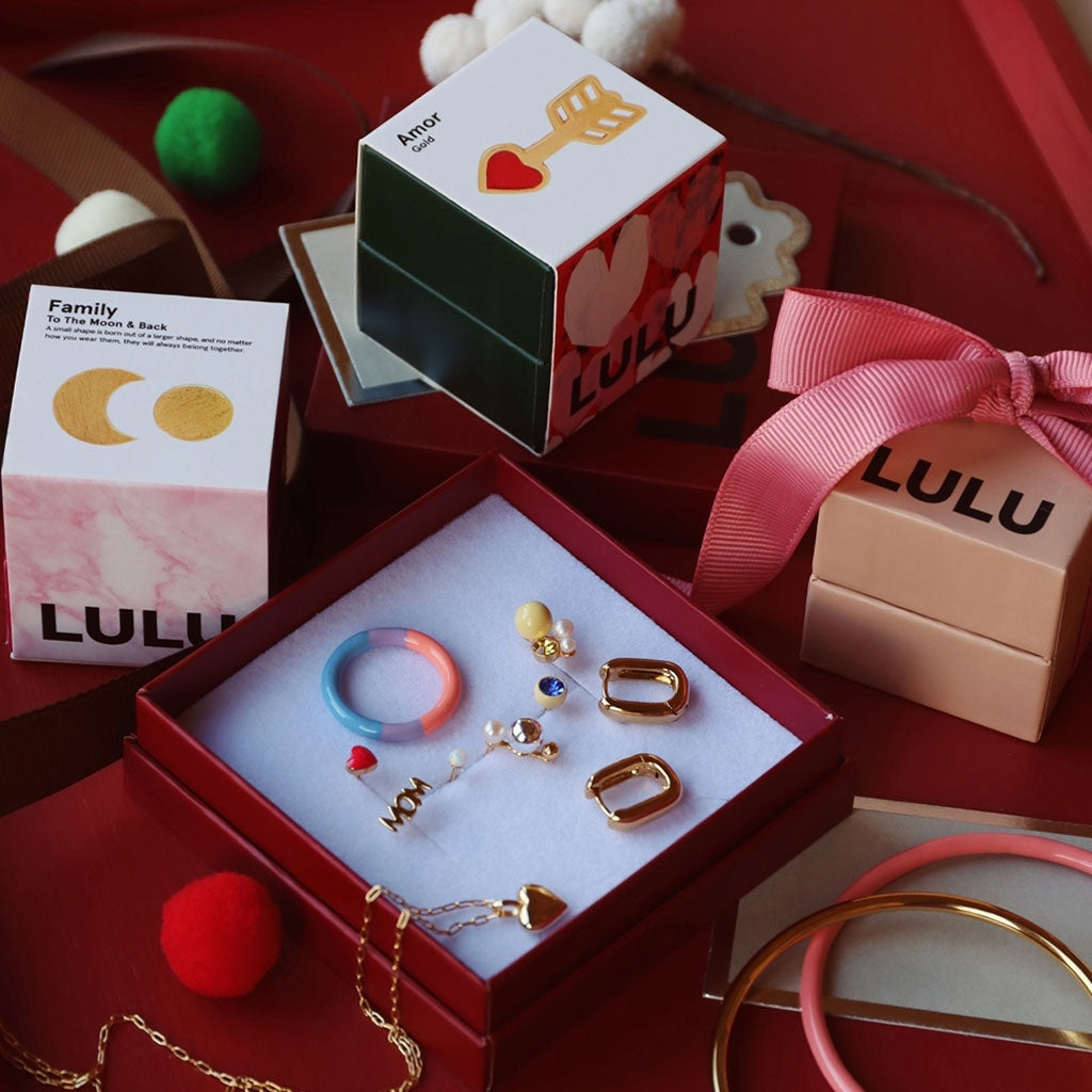 LULU Copenhagen Chunky Square Hoops paar - vergoldet Hoops Vergoldet