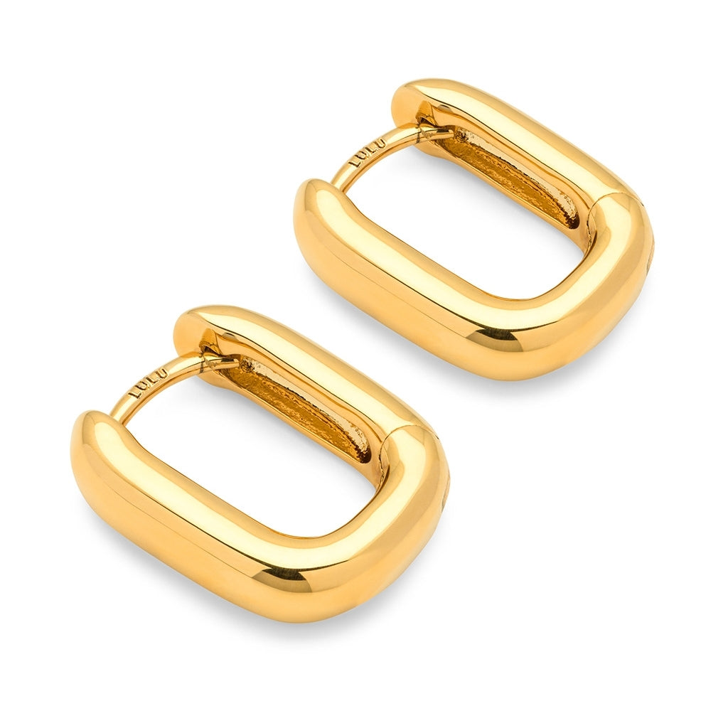 LULU Copenhagen Chunky Square Hoops paar - vergoldet Hoops Vergoldet