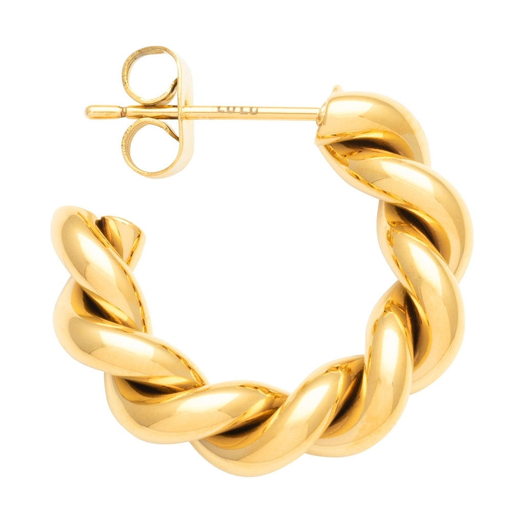 LULU Copenhagen Chunky Twisted Hoops paar - vergoldet Hoops Vergoldet