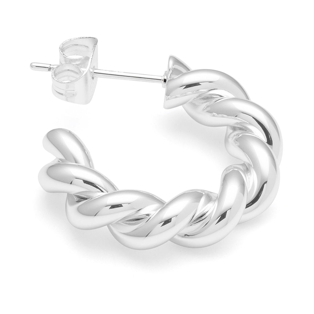LULU Copenhagen Chunky Twisted Hoops paar - versilbert Hoops Silver Plated