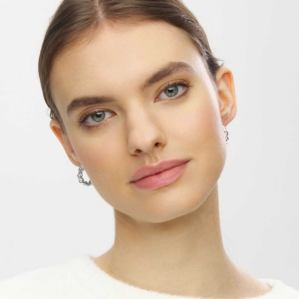 LULU Copenhagen Chunky Twisted Hoops paar - versilbert Hoops Silver Plated