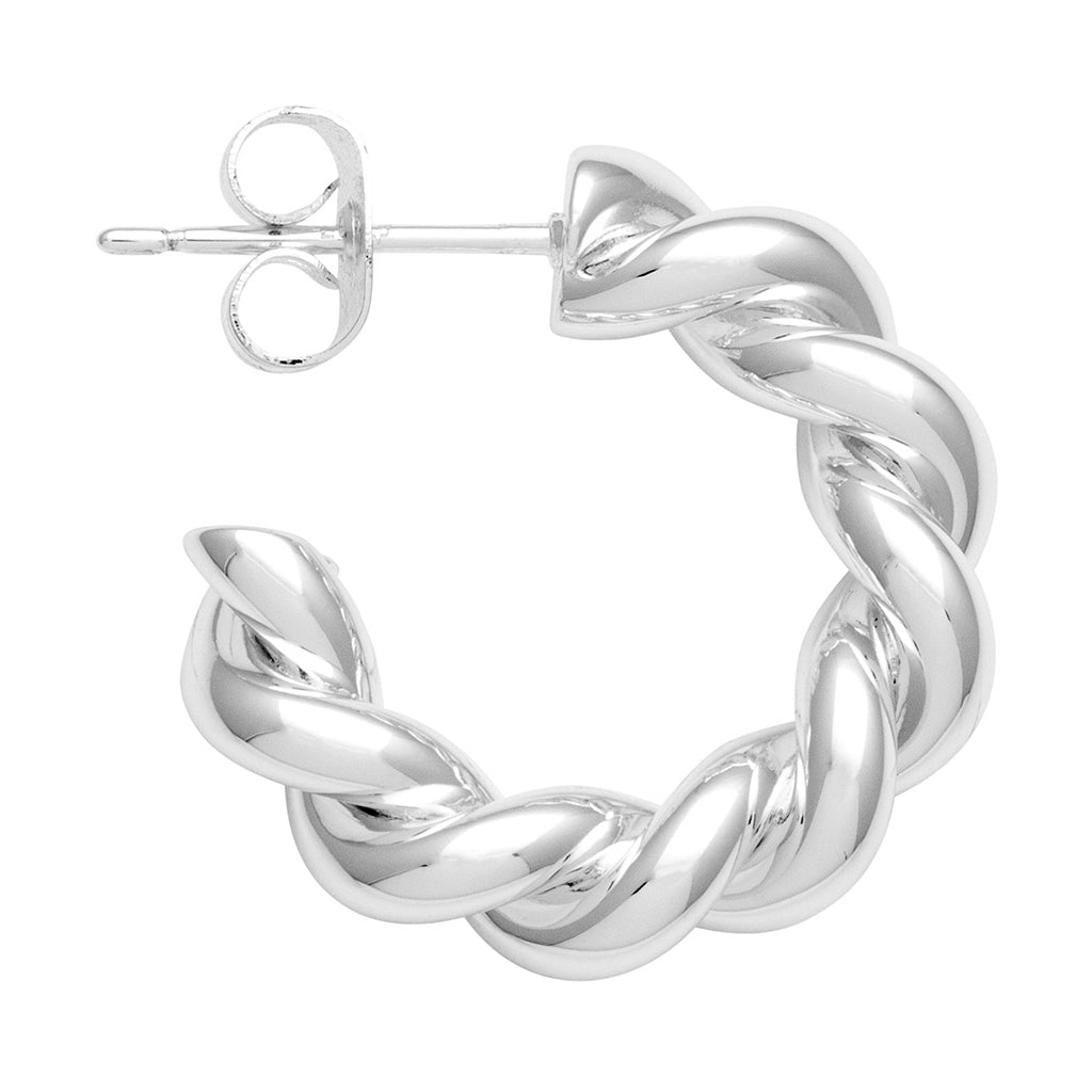 LULU Copenhagen Chunky Twisted Hoops paar - versilbert Hoops Silver Plated