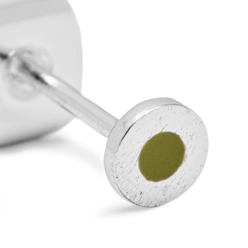 LULU Copenhagen Circle Small Ohrring 1 stück versilbert Ear stud, 1 pcs Willow Green