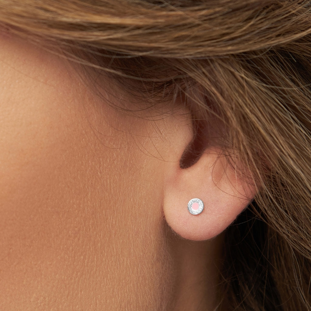 LULU Copenhagen Circle Small Ohrring 1 stück versilbert Ear stud, 1 pcs Pink