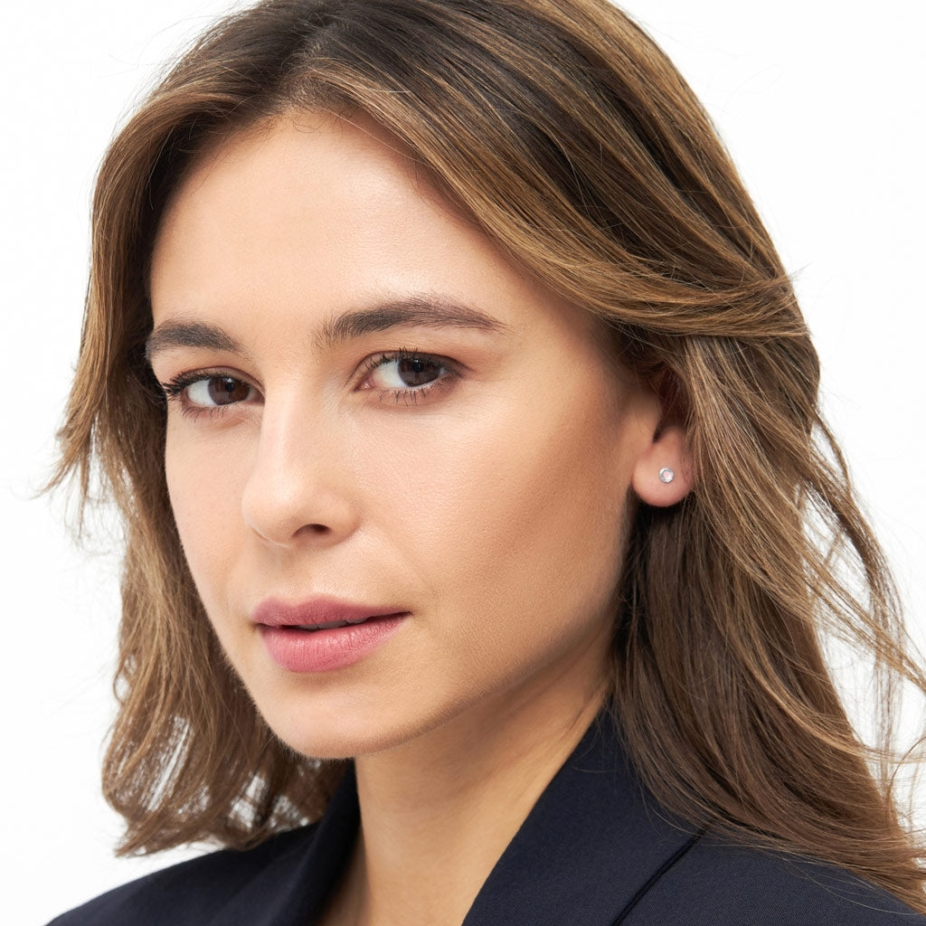 LULU Copenhagen Circle Small Ohrring 1 stück versilbert Ear stud, 1 pcs Pink