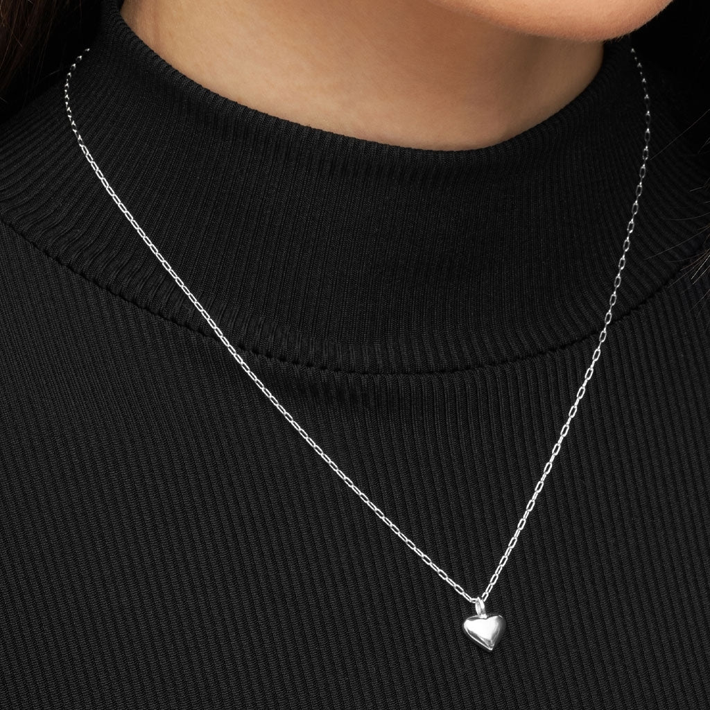 LULU Copenhagen Classic Heart Halskette Silber Necklaces Silber