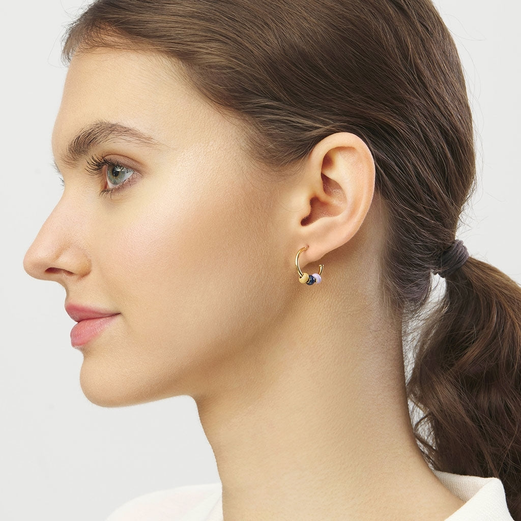 LULU Copenhagen Color Ball 3 Hoops paar - Vergoldetes Hoops Memories