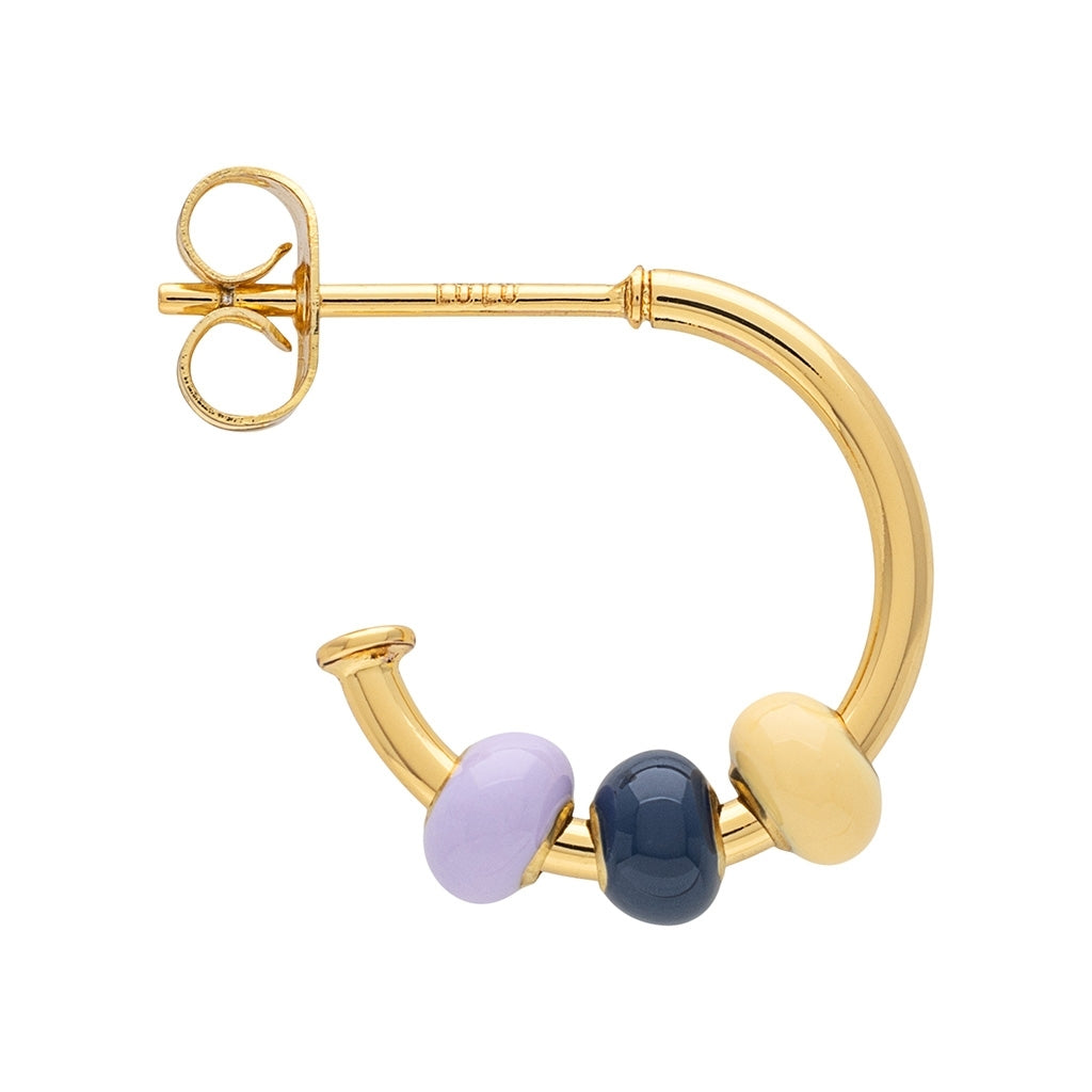 LULU Copenhagen Color Ball 3 Hoops paar - Vergoldetes Hoops Memories