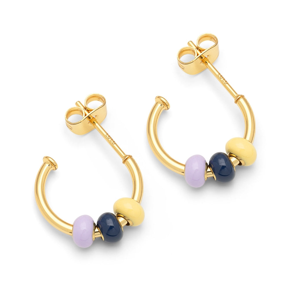 LULU Copenhagen Color Ball 3 Hoops paar - Vergoldetes Hoops Memories
