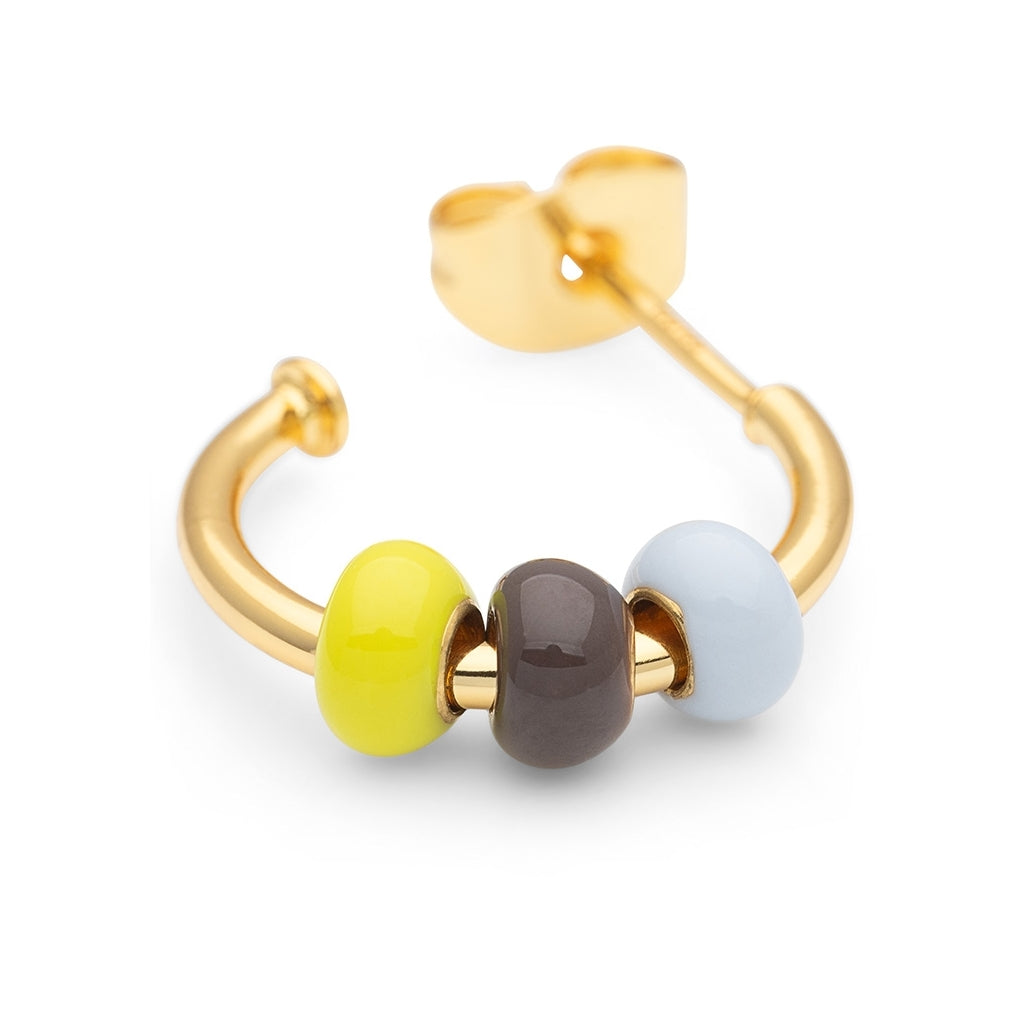 LULU Copenhagen Color Ball 3 Hoops paar - Vergoldetes Hoops Poetry
