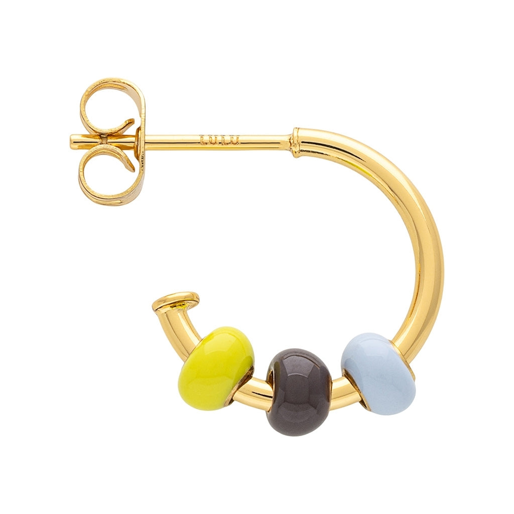 LULU Copenhagen Color Ball 3 Hoops paar - Vergoldetes Hoops Poetry