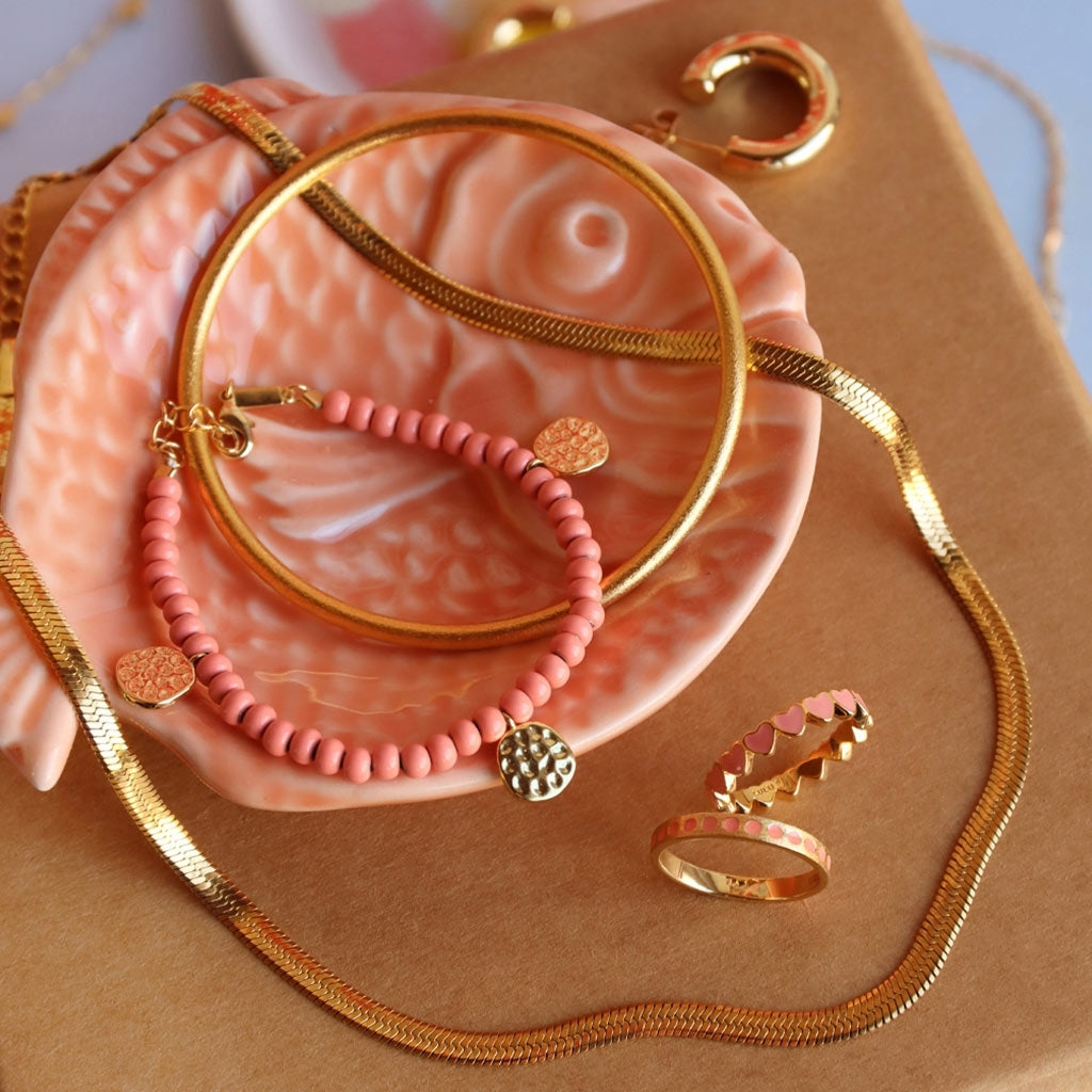 LULU Copenhagen Color Ball Armband Charms vergoldet Bracelets Burnt Coral