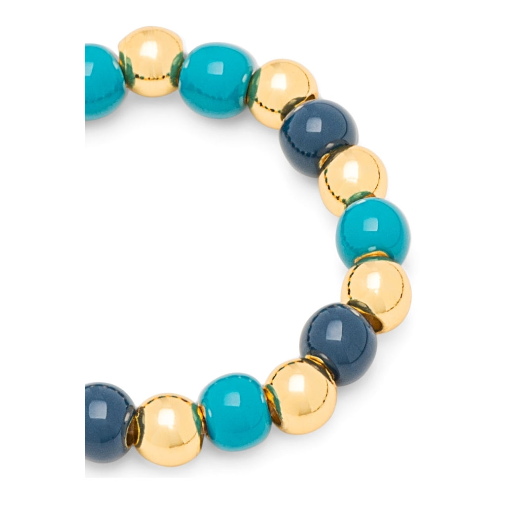 LULU Copenhagen Color Ball Beads Ring Rings Retro Blue/Retro Dark Blue/Gold Plated